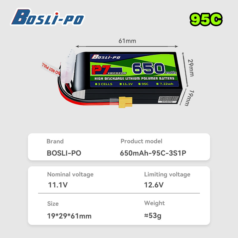 Batterie Lipo Boslipo P7 Versi - Drone Racing Battery avis et prix